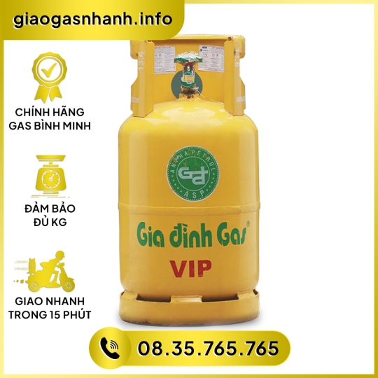  Gas Gia đình Vàng VIP12kg Binh Minh.