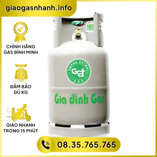 Gas Gia Đình Xám 12kg Bình Minh.