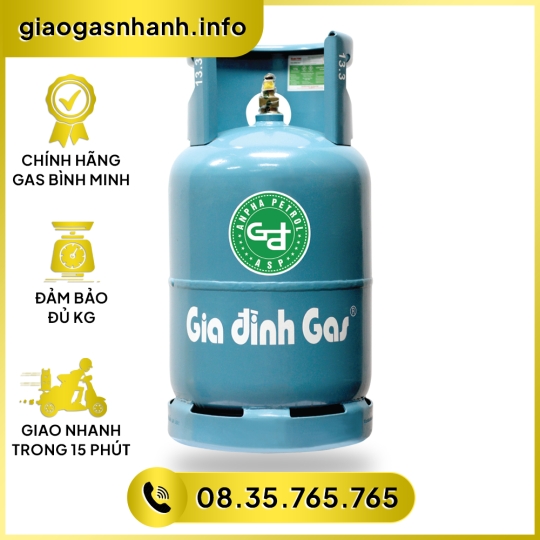  Gas Gia Đình Xanh Biển 12Kg Bình Minh.