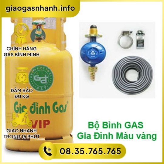 Bộ Bình Gas Vàng VIP 12 Kg Bình Minh